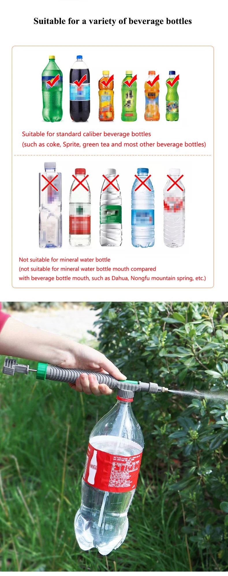 High Pressure Air Pump Manual Sprayer Adjustable Drink Bottle Spray Head Nozzle Garden Watering Tool Sprayer Agriculture Tools - ALPENZO