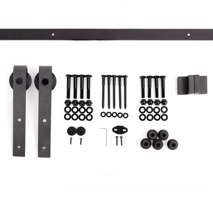 HOMCOM Kit Instalacion Montaje Puerta Corredera Madera Puertas Corredizas Riel Acero - ALPENZO