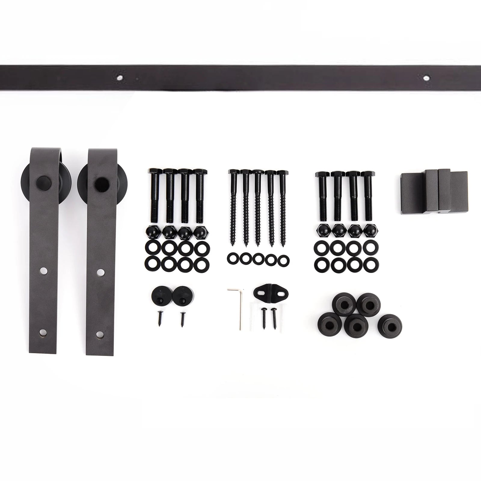 HOMCOM Kit Instalacion Montaje Puerta Corredera Madera Puertas Corredizas Riel Acero - ALPENZO