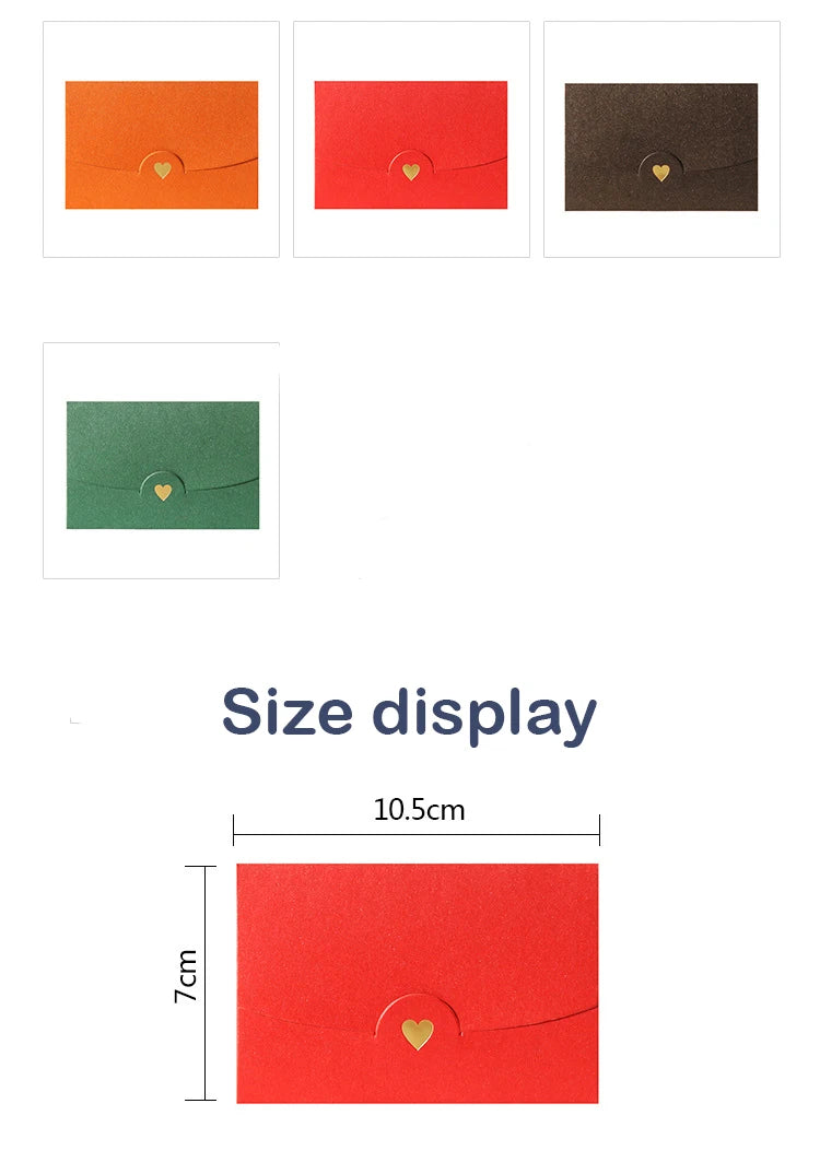(10 Pieces/Lot) 10.5CM*7CM Small Greeting Card Name Card Envelope Hot Stamping Love Pearlescent Paper Mini Envelopes ALPENZO
