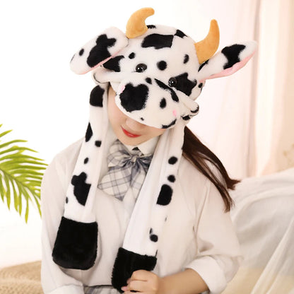 Cartoon Bunny Ear Move Hat Jumping up Toys Rabbit Girls Animal Plush Costume Cosplay Cap Kids Party for Adult Funny Anime Hat ALPENZO