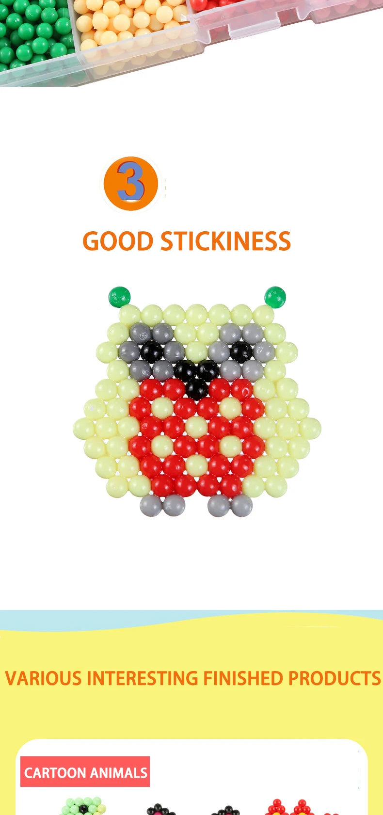 Handmade Magic Water Fuse Beads Creative Beads DIY Art Crafts Toys Magic Water Sticky Beads Sensory Toys Set with Accessories ALPENZO