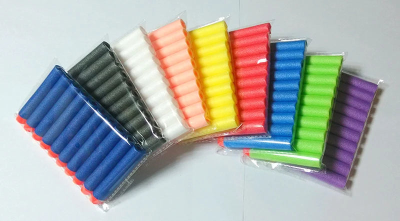 7.2cm 100pcs For Nerf Soft Bullets Darts Round Head Refill Sponge Darts Kids Children Toy Gun Bullets For NERF N-Strike Blasters ALPENZO