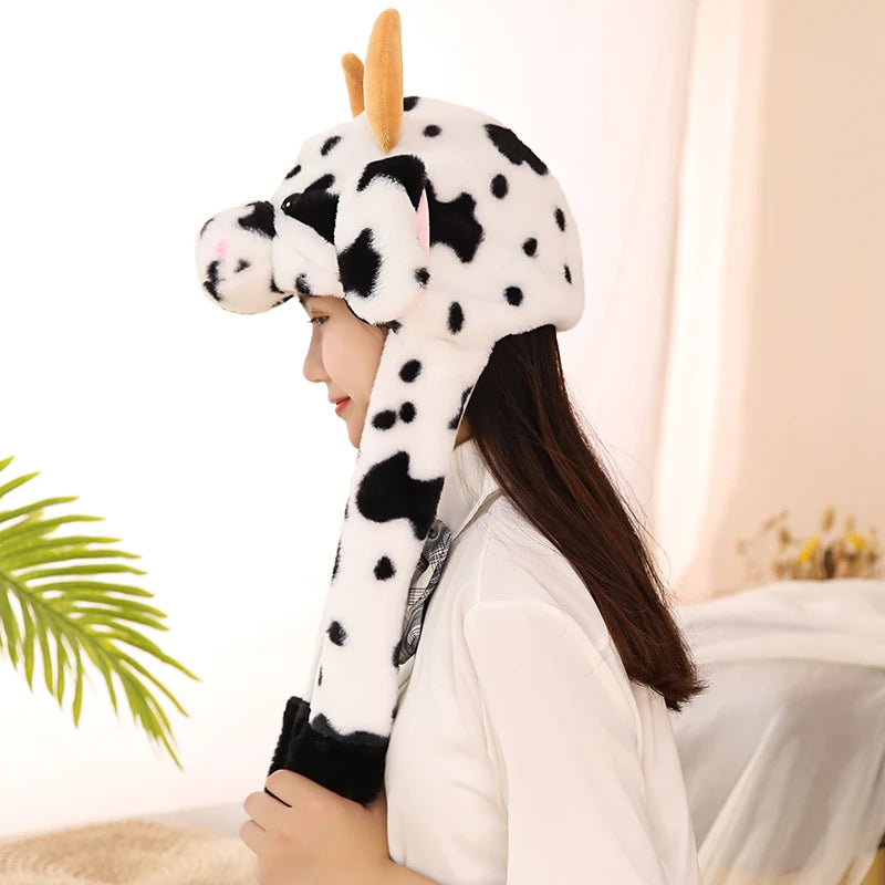 Cartoon Bunny Ear Move Hat Jumping up Toys Rabbit Girls Animal Plush Costume Cosplay Cap Kids Party for Adult Funny Anime Hat ALPENZO