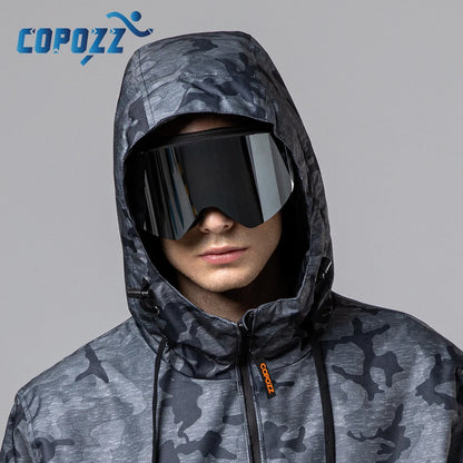 COPOZZ Winter Professional Men Women Ski Goggles Set Magnetic Quick-Change Double Layers Anti-Fog Snowboard Goggles Adults