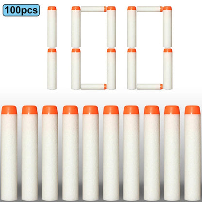 7.2cm 100pcs For Nerf Soft Bullets Darts Round Head Refill Sponge Darts Kids Children Toy Gun Bullets For NERF N-Strike Blasters ALPENZO