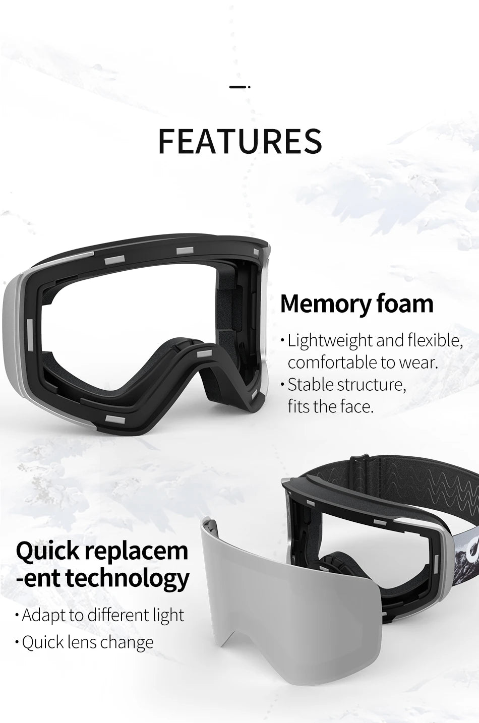COPOZZ Winter Professional Men Women Ski Goggles Set Magnetic Quick-Change Double Layers Anti-Fog Snowboard Goggles Adults