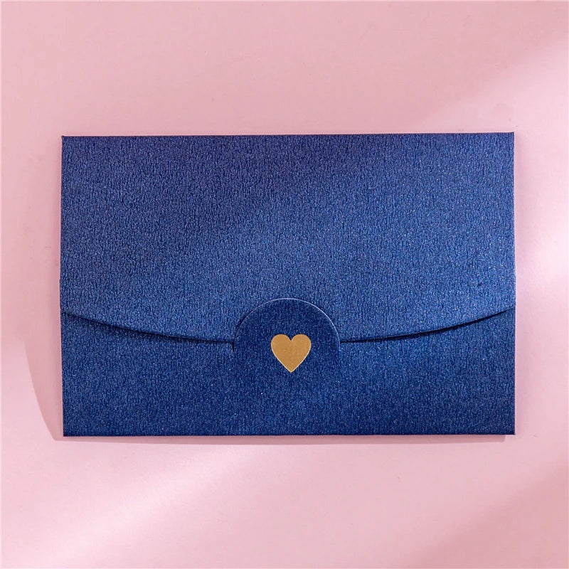 (10 Pieces/Lot) 10.5CM*7CM Small Greeting Card Name Card Envelope Hot Stamping Love Pearlescent Paper Mini Envelopes ALPENZO