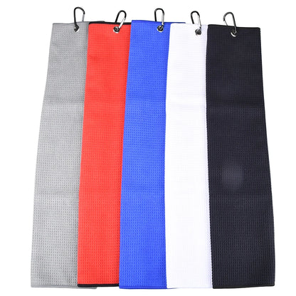 40x60cm Golf Towel With Hook 5 Colors Microfiber Fabric For Golf lovers Duty Clip Carabiner Accessories Free shipping Dorp ship