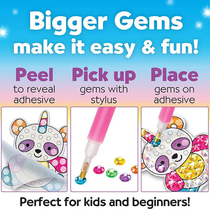 12 Create Big Gem Diamond Painting Sticker Kit Art Craft Girls Boys Unicorn Animal Sealife Magical Mosaic Dot Sticky Toys Gifts ALPENZO