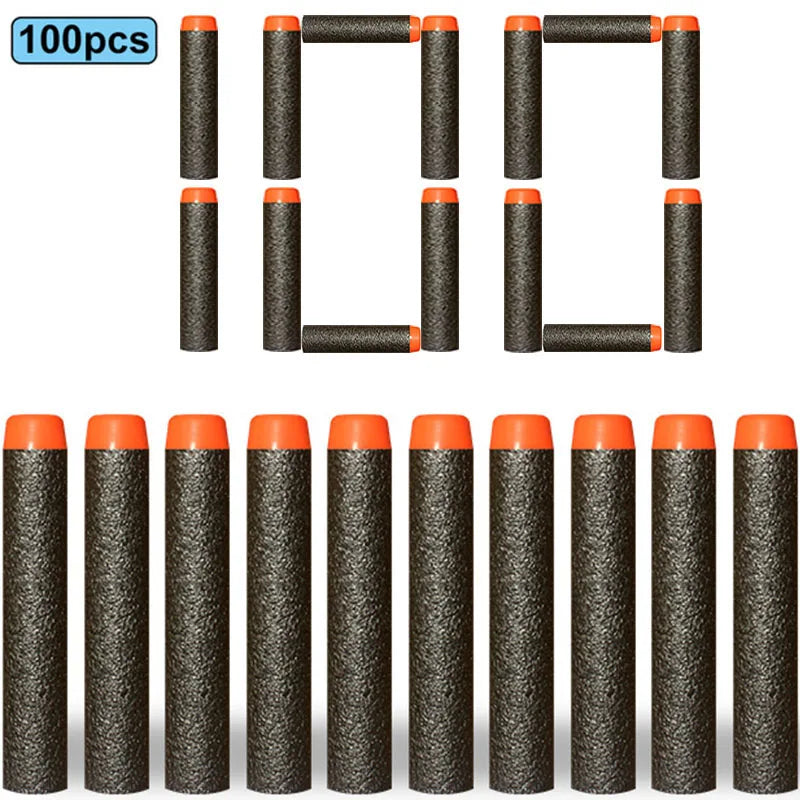 7.2cm 100pcs For Nerf Soft Bullets Darts Round Head Refill Sponge Darts Kids Children Toy Gun Bullets For NERF N-Strike Blasters ALPENZO