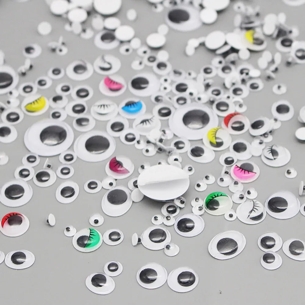 100pcs/200pcs Self-adhesive Googly Wiggle Eyes for DIY Scrapbooking Crafts Projects DIY Dolls Accessories Eyes Handmade Toys GYH ALPENZO