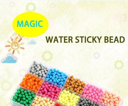 Handmade Magic Water Fuse Beads Creative Beads DIY Art Crafts Toys Magic Water Sticky Beads Sensory Toys Set with Accessories ALPENZO