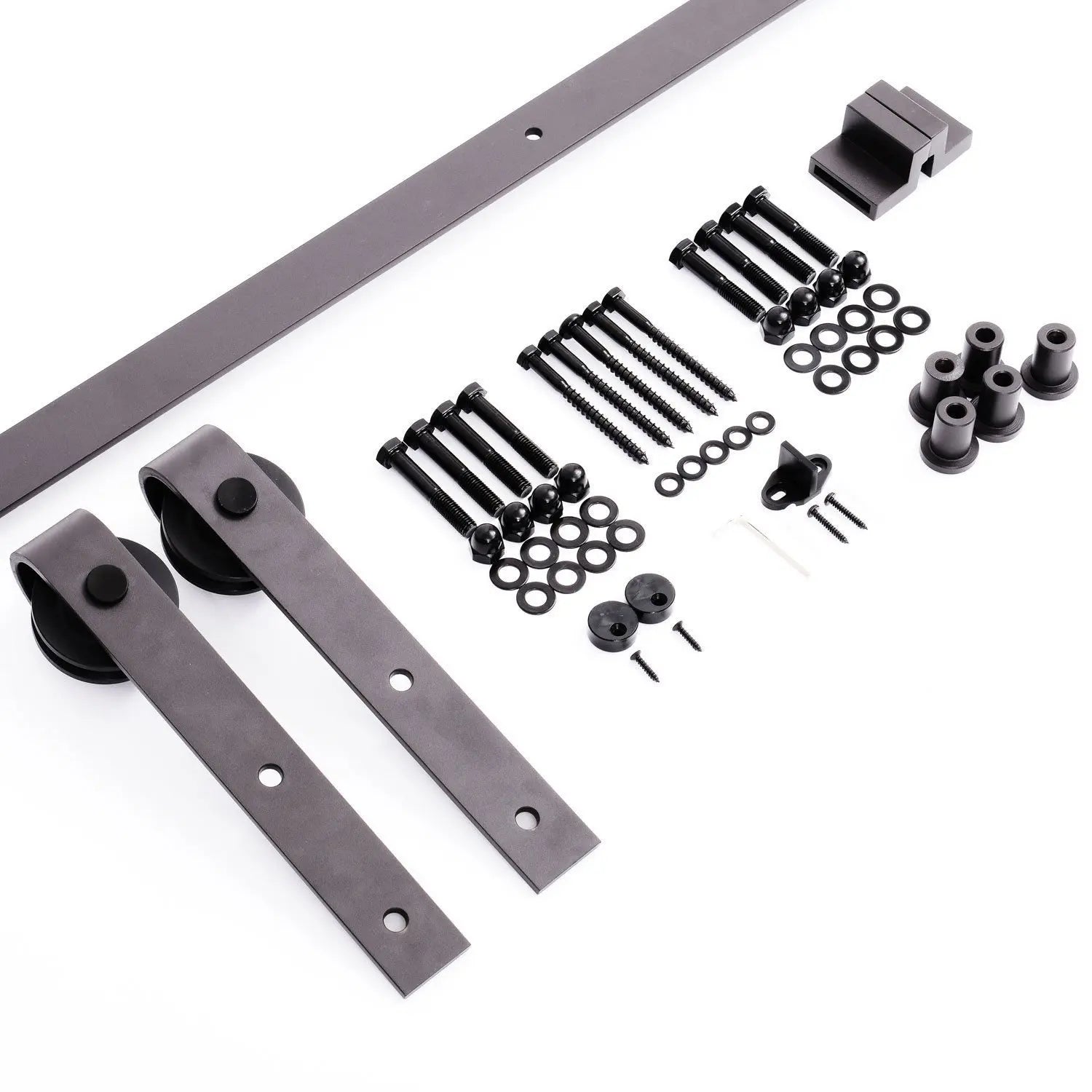 HOMCOM Kit Instalacion Montaje Puerta Corredera Madera Puertas Corredizas Riel Acero - ALPENZO
