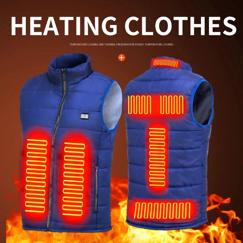9 Heated Vest Zones Electric Heated Jackets Men Women Sportswear Heated Coat Graphene Heat Coat USB Heating Jacket For Camping ALPENZO