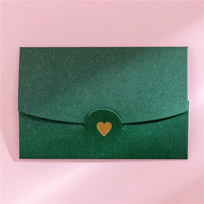 (10 Pieces/Lot) 10.5CM*7CM Small Greeting Card Name Card Envelope Hot Stamping Love Pearlescent Paper Mini Envelopes ALPENZO