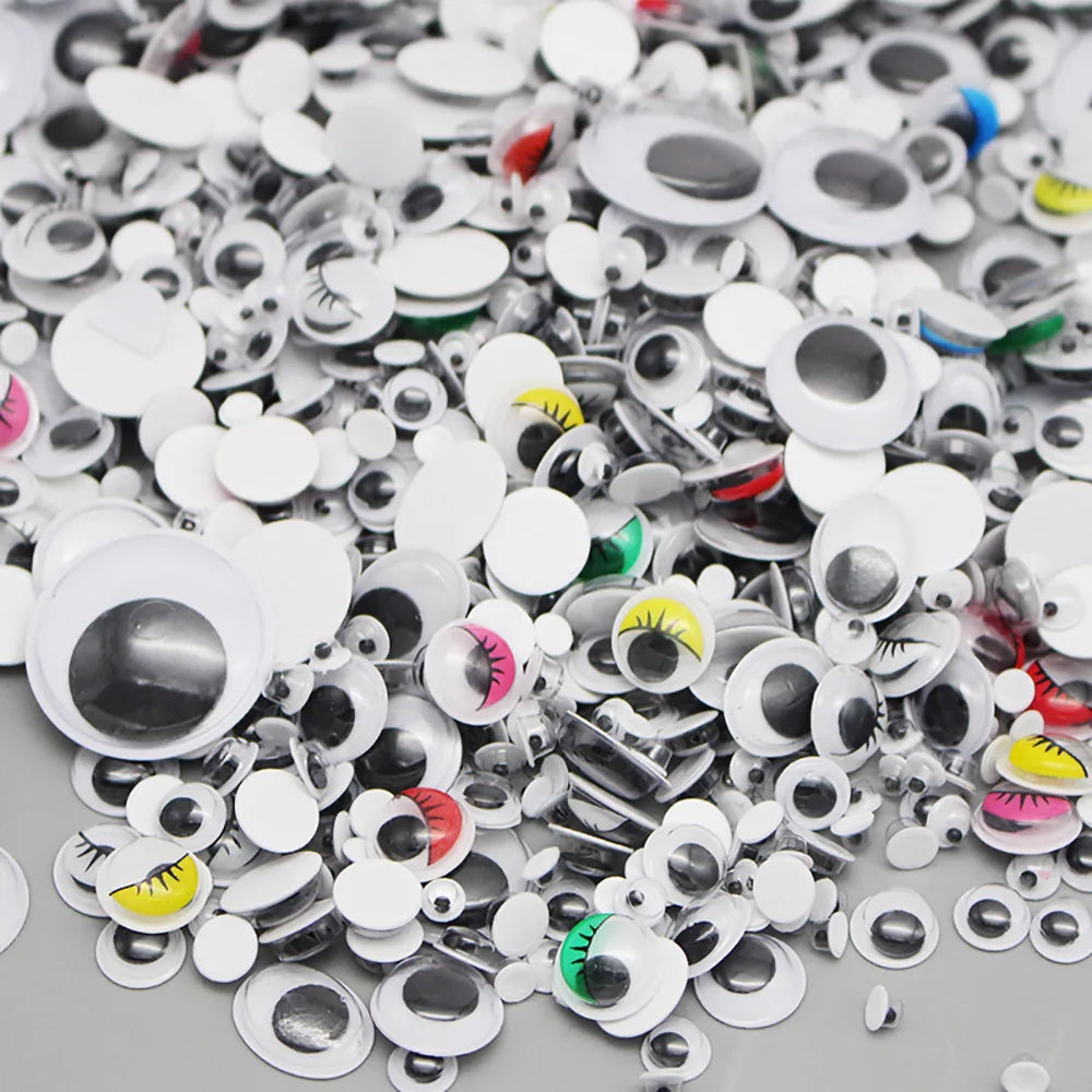 100pcs/200pcs Self-adhesive Googly Wiggle Eyes for DIY Scrapbooking Crafts Projects DIY Dolls Accessories Eyes Handmade Toys GYH ALPENZO