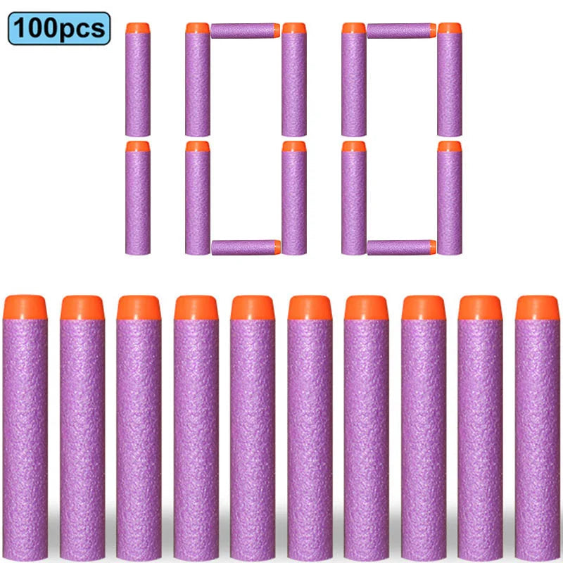7.2cm 100pcs For Nerf Soft Bullets Darts Round Head Refill Sponge Darts Kids Children Toy Gun Bullets For NERF N-Strike Blasters ALPENZO