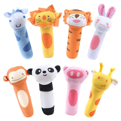 QWZ Hot Cute Baby Rattle Toys Rabbit Plush Baby Cartoon Bed Toys for Newborn 0-24 Months Educational Toy Sheep Bear Hand Bells ALPENZO