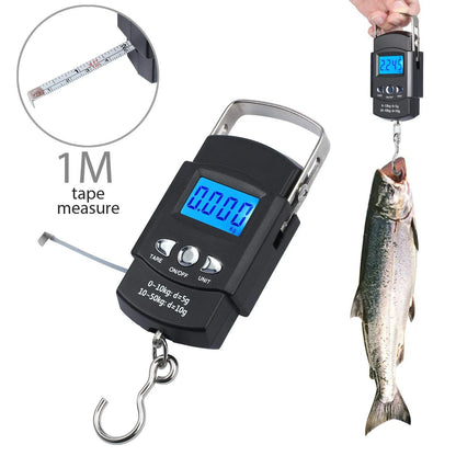 FLYSAND Mini Digital Scale 40kg X 10g for Fishing Luggage Travel Weighing Steelyard Hanging Electronic Hook Scale Fishing Tool