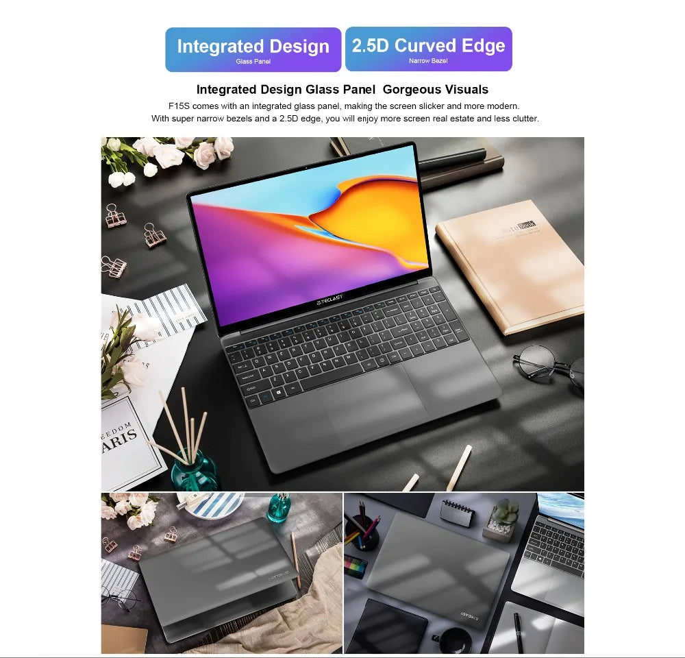 Teclast F15S laptop, 15,6 inch, 6GB/8GB RAM, 128GB ROM, Celeron J3455/N4020/N3350, Windows 10 OS, 1920x1080 IPS, UHD 500 GPU, Du - ALPENZO