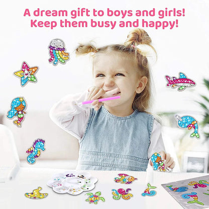 12 Create Big Gem Diamond Painting Sticker Kit Art Craft Girls Boys Unicorn Animal Sealife Magical Mosaic Dot Sticky Toys Gifts ALPENZO