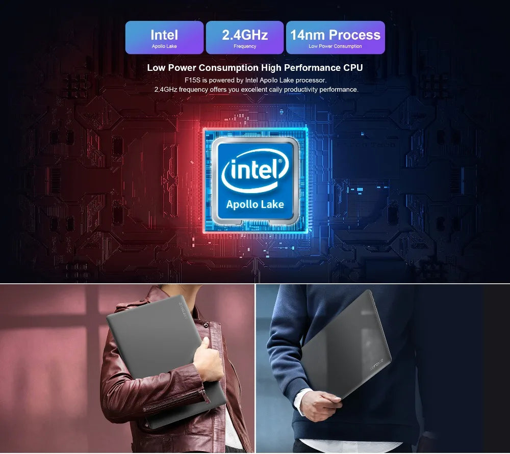 Teclast F15S laptop, 15,6 inch, 6GB/8GB RAM, 128GB ROM, Celeron J3455/N4020/N3350, Windows 10 OS, 1920x1080 IPS, UHD 500 GPU, Du - ALPENZO
