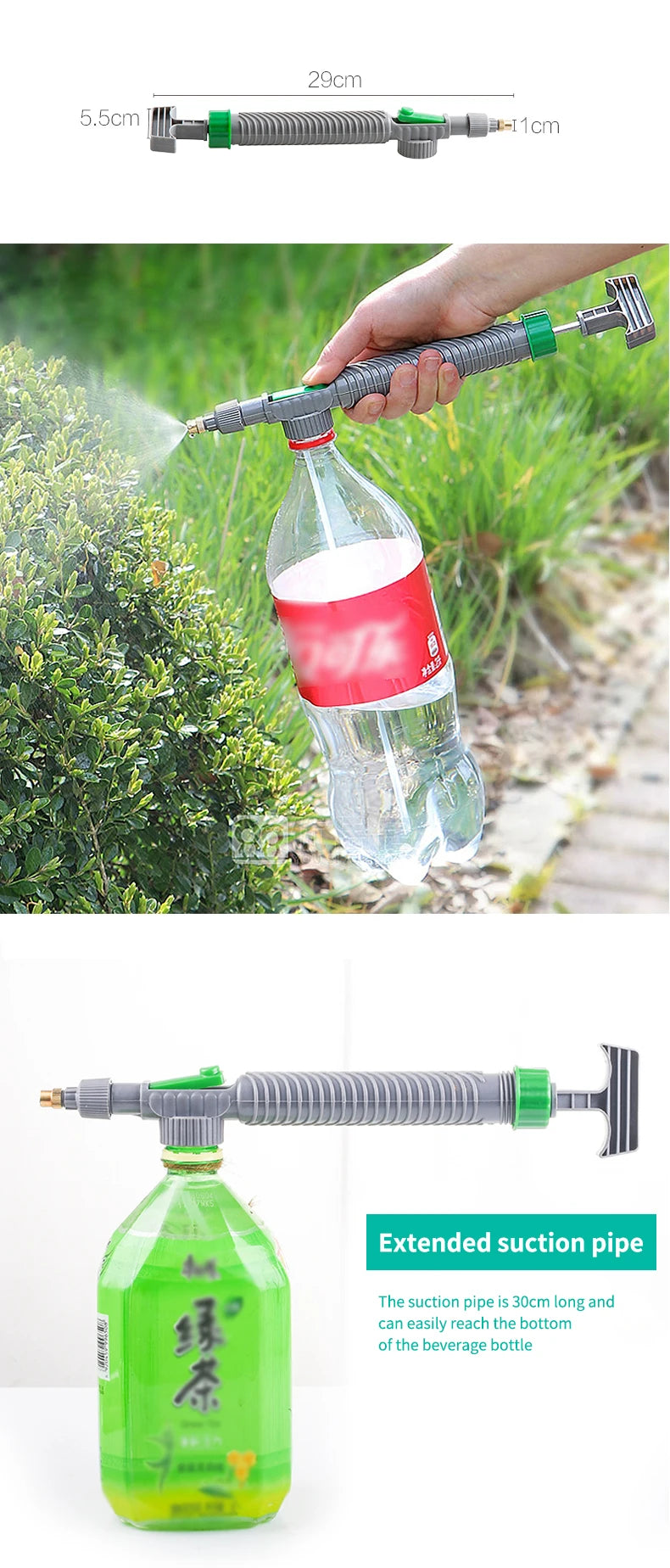 High Pressure Air Pump Manual Sprayer Adjustable Drink Bottle Spray Head Nozzle Garden Watering Tool Sprayer Agriculture Tools - ALPENZO