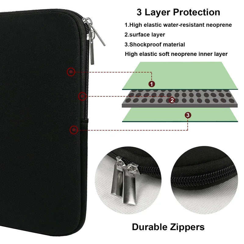 Soft Laptop Bag For Xiaomi Hp Dell Lenovo Notebook Computer For Macbook Air Pro Retina 11 12 13 14 15 15.6 Sleeve Case Cover - ALPENZO