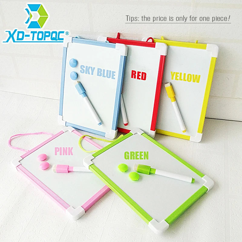 1 pc Kids Whiteboard Dry Wipe Board 5 Colors Frame Mini Drawing Magnetic White board Small Hanging Erase Boards With Pen ALPENZO