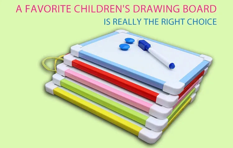 1 pc Kids Whiteboard Dry Wipe Board 5 Colors Frame Mini Drawing Magnetic White board Small Hanging Erase Boards With Pen ALPENZO