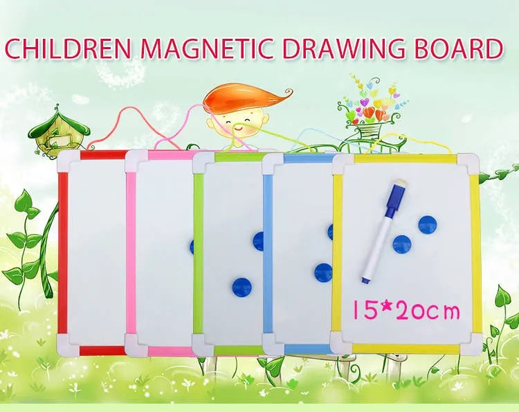 1 pc Kids Whiteboard Dry Wipe Board 5 Colors Frame Mini Drawing Magnetic White board Small Hanging Erase Boards With Pen ALPENZO