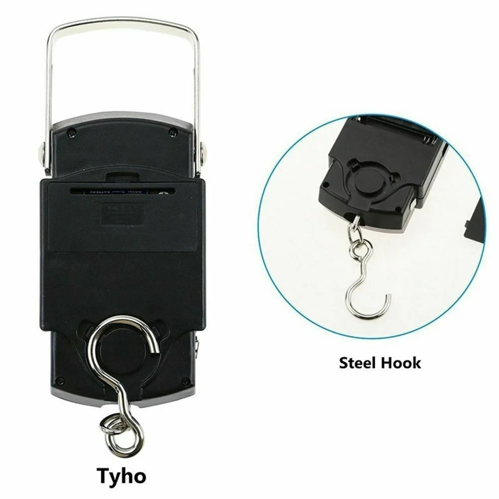 FLYSAND Mini Digital Scale 40kg X 10g for Fishing Luggage Travel Weighing Steelyard Hanging Electronic Hook Scale Fishing Tool