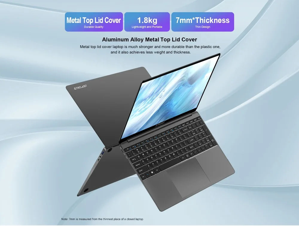 Teclast F15S laptop, 15,6 inch, 6GB/8GB RAM, 128GB ROM, Celeron J3455/N4020/N3350, Windows 10 OS, 1920x1080 IPS, UHD 500 GPU, Du - ALPENZO
