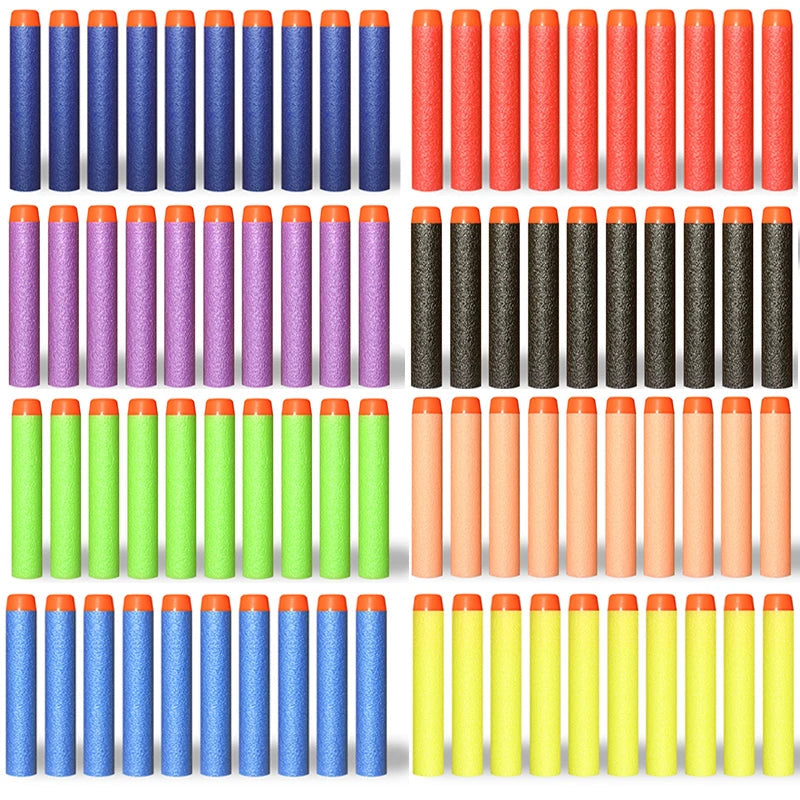 7.2cm 100pcs For Nerf Soft Bullets Darts Round Head Refill Sponge Darts Kids Children Toy Gun Bullets For NERF N-Strike Blasters ALPENZO