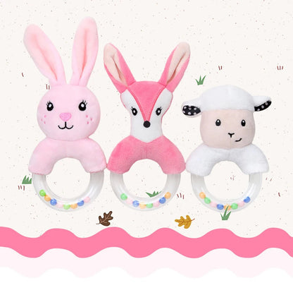 QWZ Hot Cute Baby Rattle Toys Rabbit Plush Baby Cartoon Bed Toys for Newborn 0-24 Months Educational Toy Sheep Bear Hand Bells ALPENZO