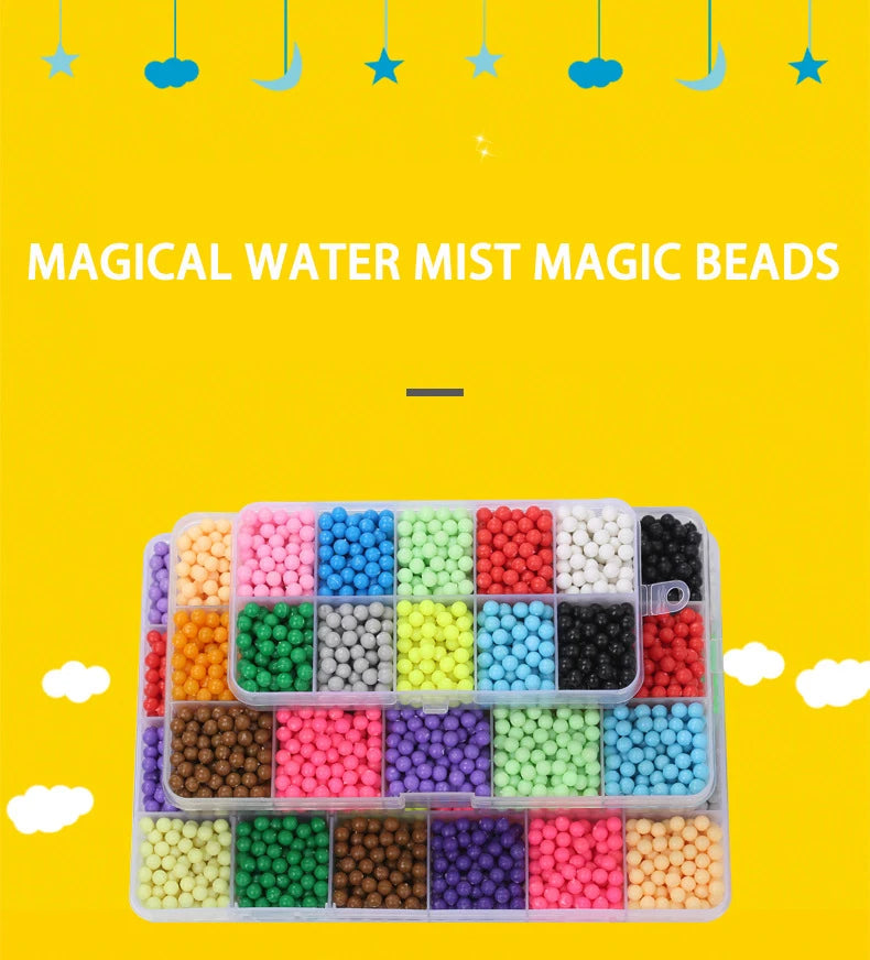 Handmade Magic Water Fuse Beads Creative Beads DIY Art Crafts Toys Magic Water Sticky Beads Sensory Toys Set with Accessories ALPENZO