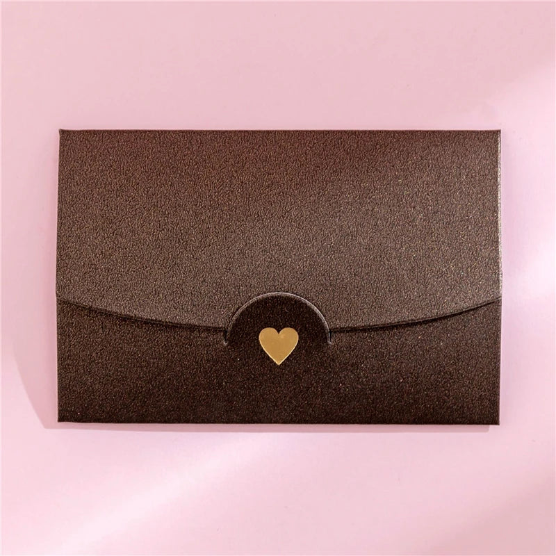 (10 Pieces/Lot) 10.5CM*7CM Small Greeting Card Name Card Envelope Hot Stamping Love Pearlescent Paper Mini Envelopes ALPENZO