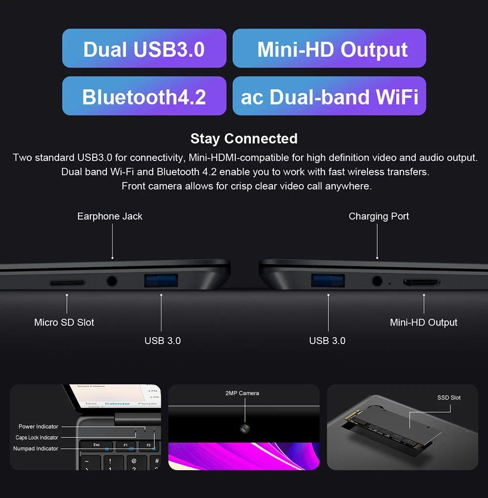 Teclast F15S laptop, 15,6 inch, 6GB/8GB RAM, 128GB ROM, Celeron J3455/N4020/N3350, Windows 10 OS, 1920x1080 IPS, UHD 500 GPU, Du - ALPENZO