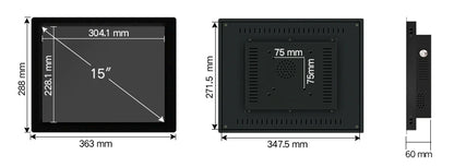 10" 12" 15 Inch Industrial Computer All In One PC Mini Tablet Panel With Resistive Touch Screen Intel Core i3 with Win 10 PRO - ALPENZO