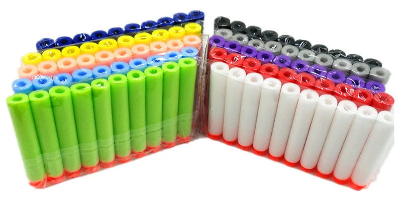 7.2cm 100pcs For Nerf Soft Bullets Darts Round Head Refill Sponge Darts Kids Children Toy Gun Bullets For NERF N-Strike Blasters ALPENZO