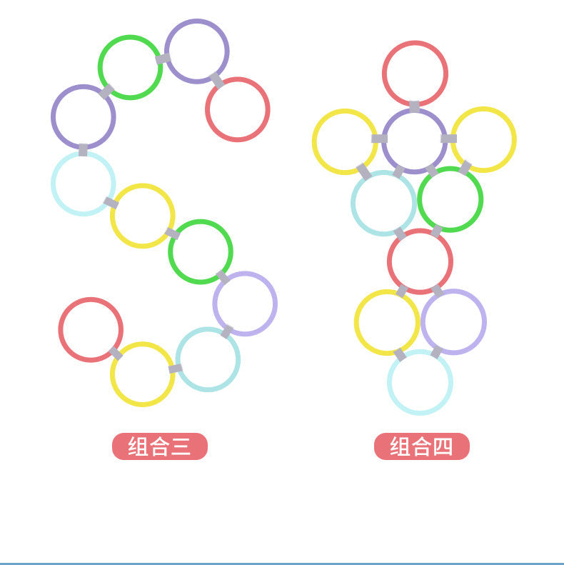 Outdoor Kids Funny Physical Training Sport Toys Lattice Jump Ring Set Game with 10 Hoops 10 Connectors for Park Play Boys Girls ALPENZO
