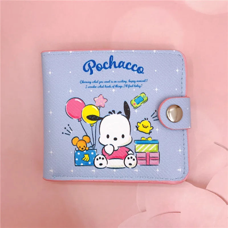 Kawaii Sanrio Pu Casual Money Bag Hello Kitty Cinnamoroll My Melody Kuromi Coin Purse Card Holder Wallet With Buttons ALPENZO