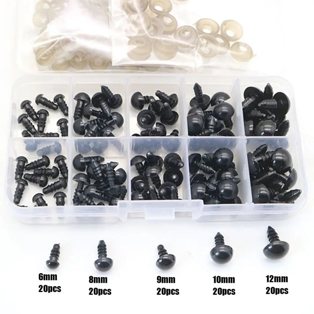 100pcs 10mm Eyeball Doll Accessories Black Plush Safety Eyes Amigurumi For Toys 6mm 8mm 12mm DIY Funny Toy Eyes Animal ALPENZO