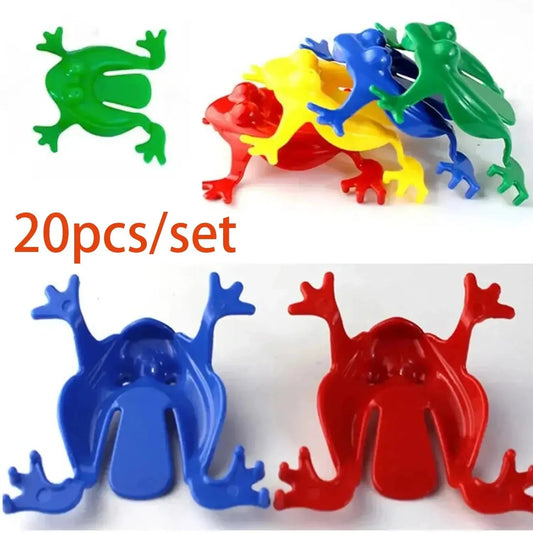 20pcs Solid Color Jumping Frog Plastic Bouncing Frog Jumping Frog Children Educational Toy,Gift for Kids Party Favors, Birthday ALPENZO