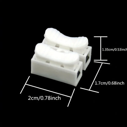 Nenhuma solda solda rápida 2P cabo fio conector, nenhum parafuso bloco terminal, braçadeira de mola, 20pcs - ALPENZO