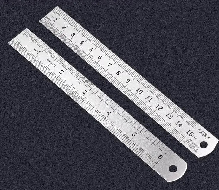 Stainless Steel Double Side Straight Ruler Centimeter Inches Scale Metric Ruler Precision Measuring Tool School Office Supplies ALPENZO