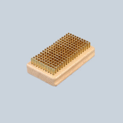 NEW 1PC Wooden Handle Brass/ Nylon/ Horsehair Ski Waxing Brush Snowboard Maintenance Tool