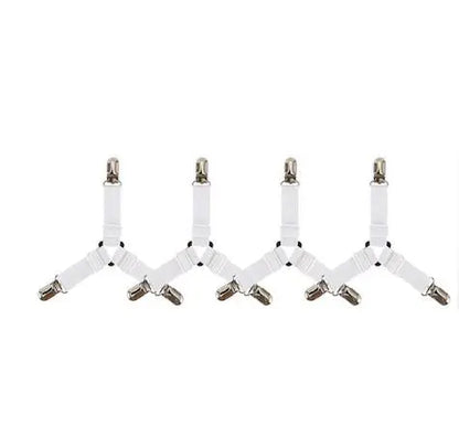 4Pcs/lot Bed Sheet Fasteners Holder Gadgets for Bed Sheet Organizer Mattress Cover Clip For Home Elastic Straps Adjustable Clips - ALPENZO
