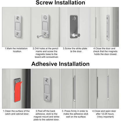 Magnetic Cabinet Catches Ultra Thin Door Strong Magnets Stopper Invisible Adhesive Drawer Magnet Lock for Kitchen Closet Closer - ALPENZO